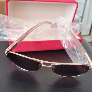 Carolina Herrera Gold and Black Sunglasses